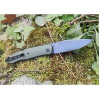 Real Steel Serenity OD Green G10 Frontflipper Linerlock