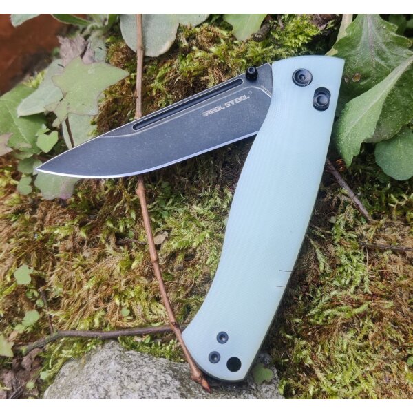 Real Steel FFG Pathfinder Folder Natural G10 14C28N Blackwash