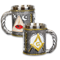 Tole10 MASONS B-Ware Freimaurer Deko-Trinkbecher aus Resin