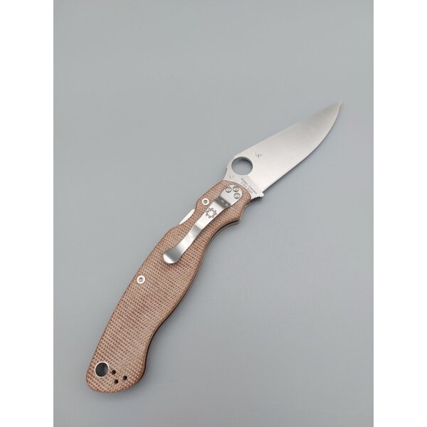 Spyderco Military 2 Brown Canvas Micarta CPM CRU-WEAR PlainEdge 01SP1253