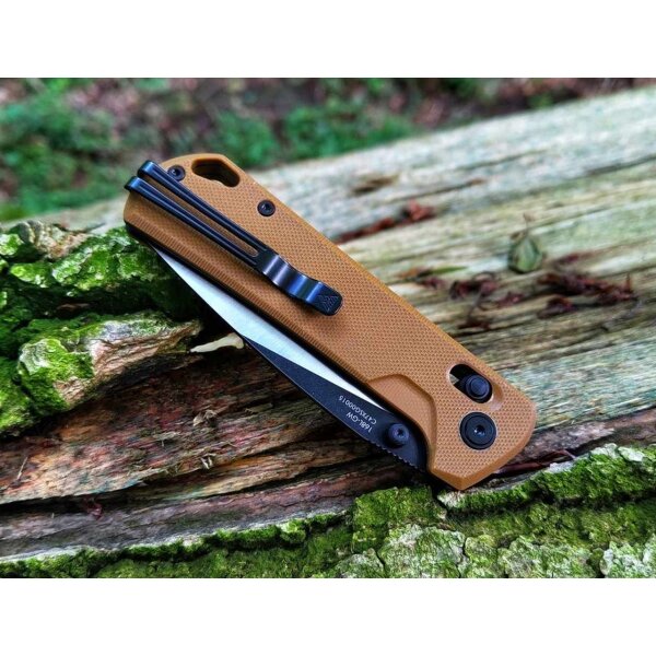 SRM Knives 168L-GW Ambi Lock Folder Brown