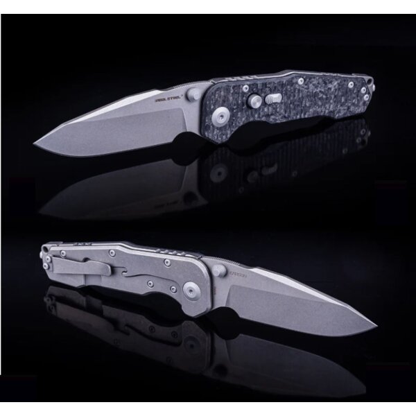 Real Steel Evolution Droppoint CF Framelock by Carson Huang Carbon Carbonfiber