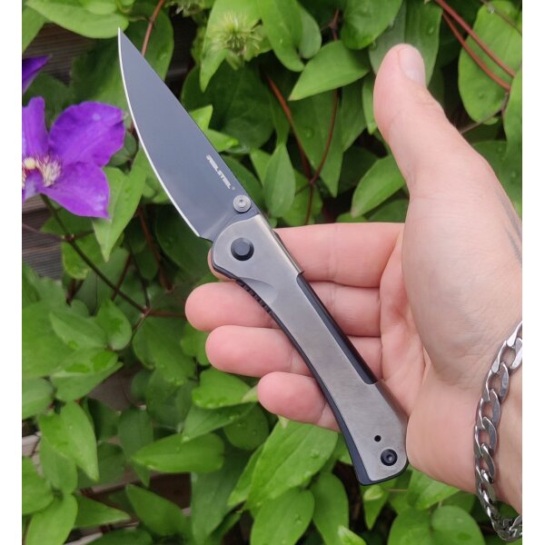 Real Steel Sylph Grey PVD Linerlock Folder