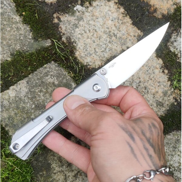 Real Steel Sylph Grey Stonewash Linerlock Folder