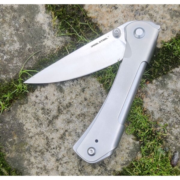 Real Steel Sylph Grey Stonewash Linerlock Folder