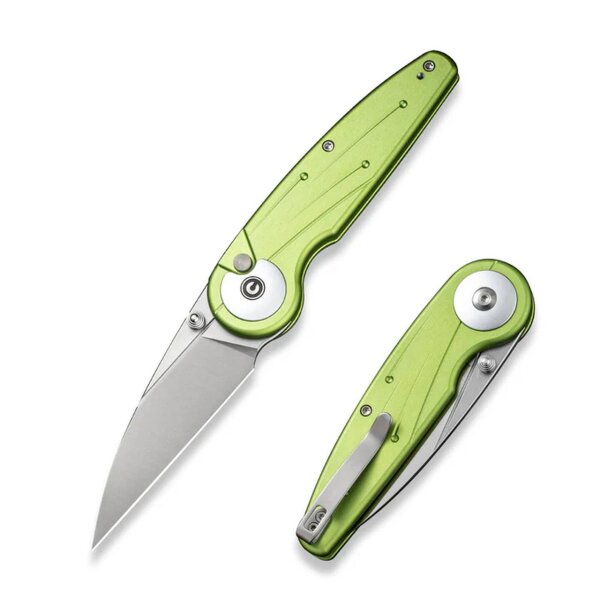 CIVIVI Starflare Aluminum Green Nitro-V Klinge Aluminium Griff Button Lock