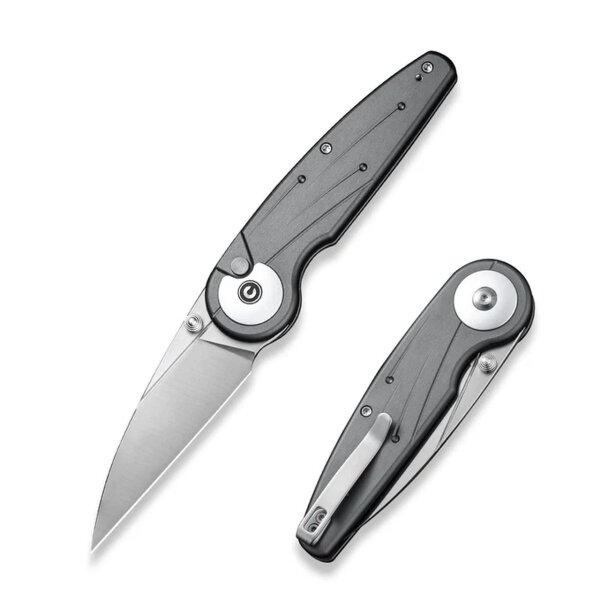 CIVIVI Starflare Aluminum Gray Nitro-V Klinge Aluminium Griff Button Lock