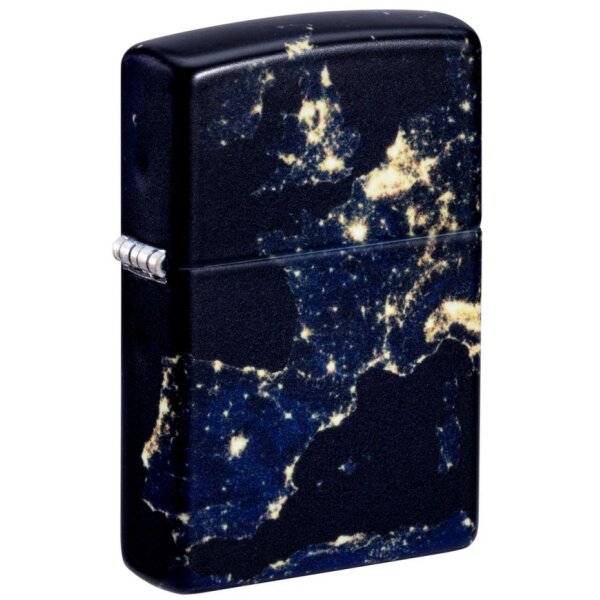Zippo Night Earth Design blau gold Glow in the dark