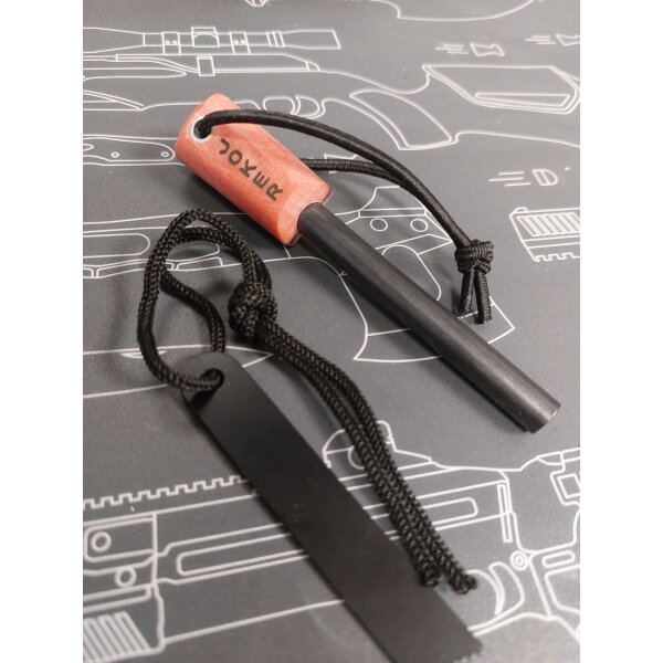 Joker Feuerstarter Feuerstahl Fire Steel Micarta rot