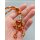 Moai Bead mit Lanyard und Schlüsselring EDC Every Day Carry Schwarz Rot Gold
