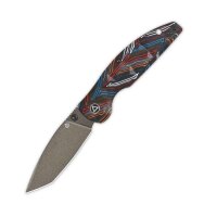 QSP Knife Turtle Punk 14C28N champagne ceramic coated...