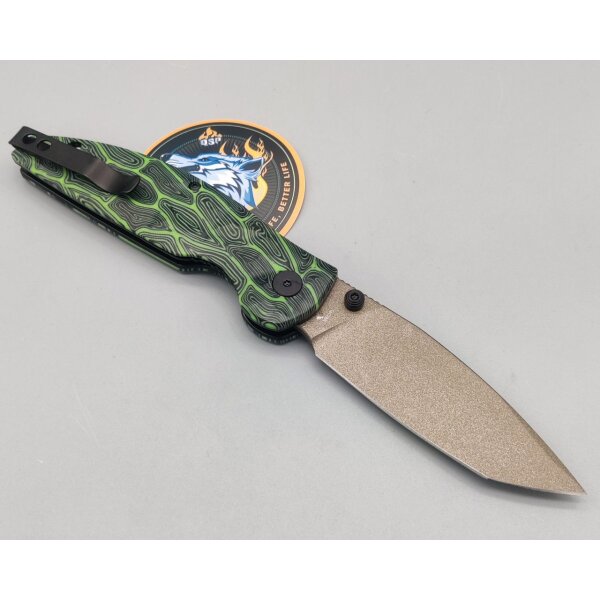 QSP Knife Turtle Punk 14C28N champagne ceramic coated Stahl G10 Griff QS158-C2