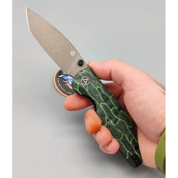 QSP Knife Turtle Punk 14C28N champagne ceramic coated Stahl G10 Griff QS158-C2