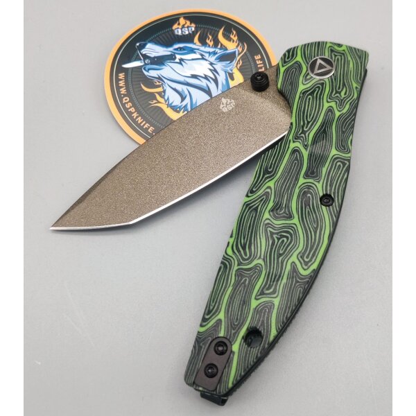 QSP Knife Turtle Punk 14C28N champagne ceramic coated Stahl G10 Griff QS158-C2