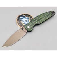 QSP Knife Turtle Punk 14C28N champagne ceramic coated...