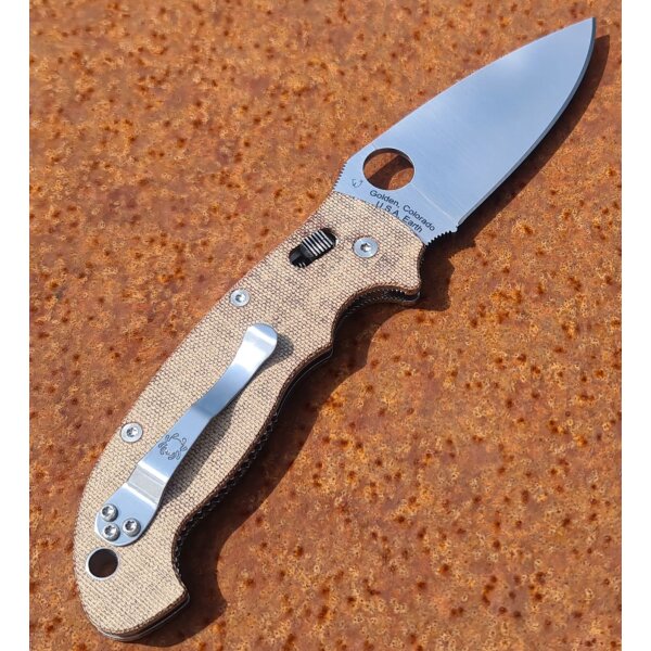 Spyderco Manix 2 XL CPM-CruWear Stahl Ball Bearing Lock & Canvas Micarta Griff  Made in USA 01SP1257