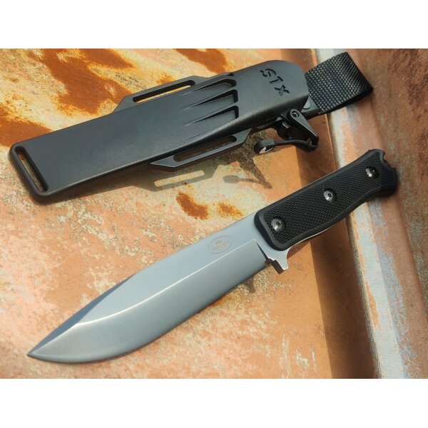 Fällkniven A1L - Expedition Knife - Lam. VG10W Stahl mit Wolfram im Stahl Lederscheide Kraton Griff