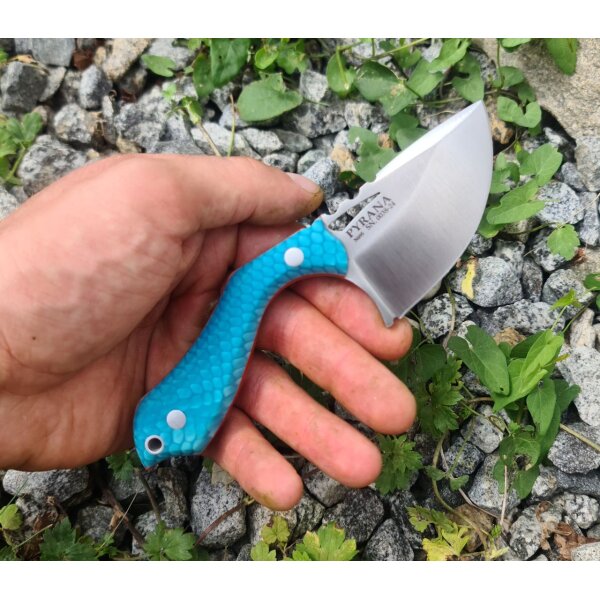 Cudeman PYRANA Opus Design 184-JA Böhler N-695 Stahl Skinner mit Juma Griff in Blau