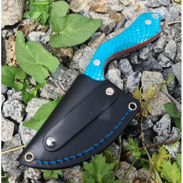 Cudeman PYRANA Opus Design 184-JA Böhler N-695 Stahl Skinner mit Juma Griff in Blau