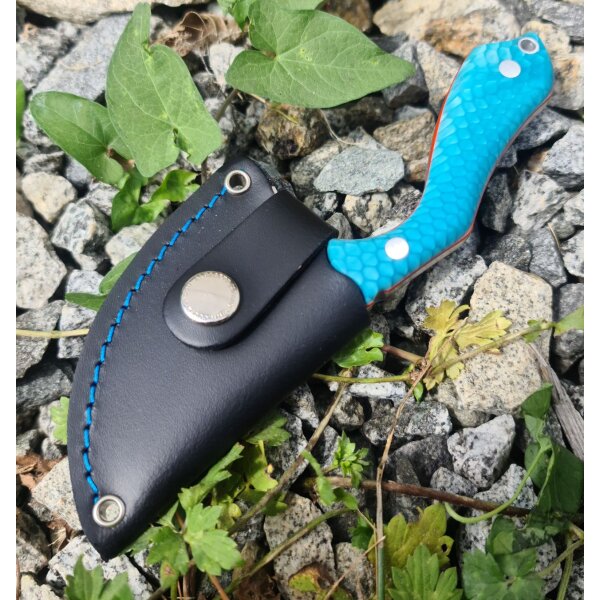 Cudeman PYRANA Opus Design 184-JA Böhler N-695 Stahl Skinner mit Juma Griff in Blau