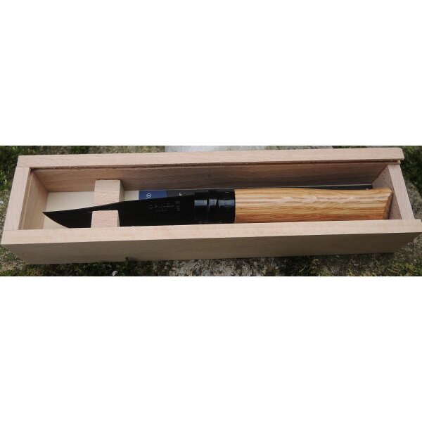 Opinel No. 8 BLACK OAK Französisches Taschenmesser Eichenholz Black Coating