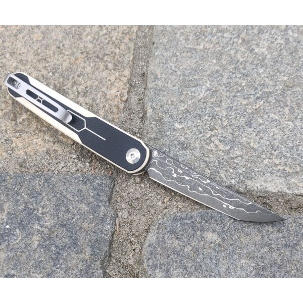 CIVIVI KwaiQ Damast Stahl Ivory & Black G10 Flipper