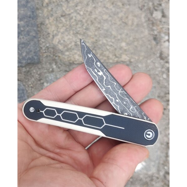 CIVIVI KwaiQ Damast Stahl Ivory & Black G10 Flipper