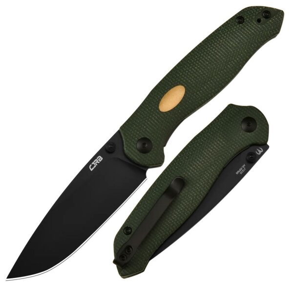 CJRB by Artisan Cutlery - Aes -  CJRBJ1938-BMGN Aes Drop Point Klinge AR-RPM9 Green Micarta Griff