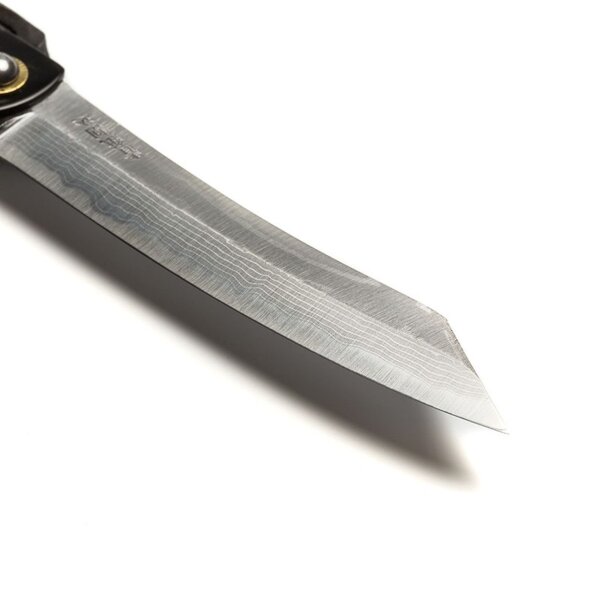 Higonokami Aogami-Tanzou Damast100 mm Heft Japanisches Taschenmesser mit Holzbox