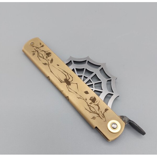Higonokami Aranea Friction Folder Satin Aogami Warikomi Stahl Messing