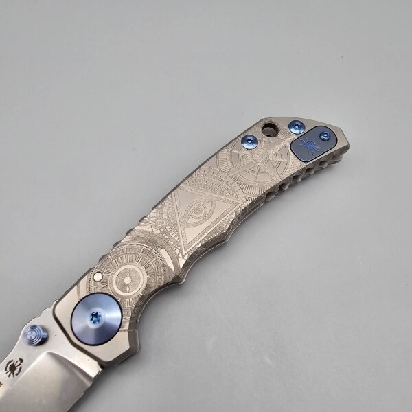 Spartan Blades SF5 Custom Magna Cut Harsey Folder - OCULUS Grey Grau Silver