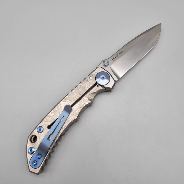 Spartan Blades SF5 Custom Magna Cut Harsey Folder - OCULUS Grey Grau Silver
