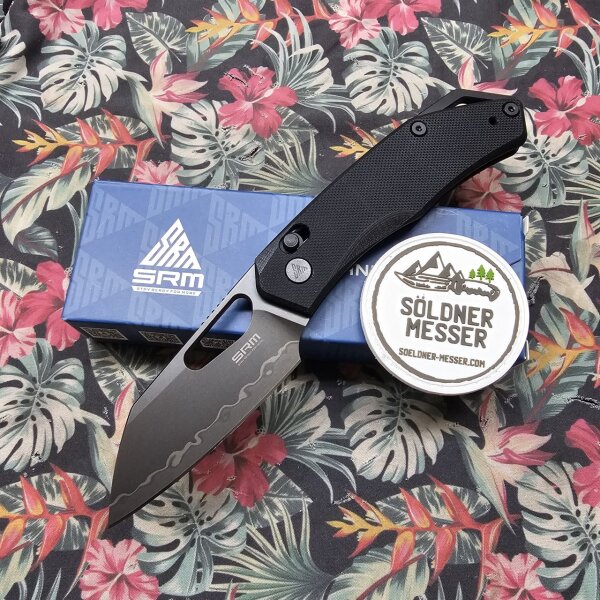 SRM Knives CUB 261M-GB2 Ambi Lock Folder Black G10 140Cr Stahl