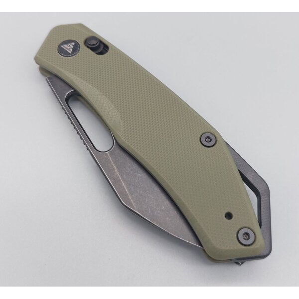 SRM Knives CUB 261M-GP Ambi Lock Folder Olive G10 154 CM Stahl