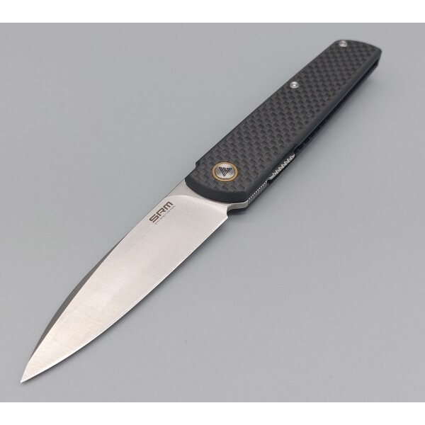 SRM Knives Qrick 408L-KB Hidden Flipper 14C28N Stahl G10 / Carbon