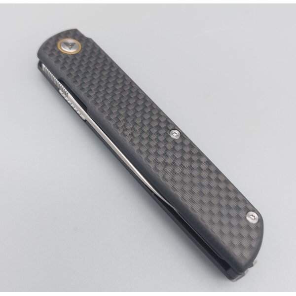 SRM Knives Qrick 408L-KB Hidden Flipper 14C28N Stahl G10 / Carbon