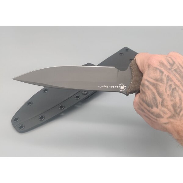 Spartan Blades Harsey Difensa fixed knife BLK GRN mit Kydex Scheide Made in USA