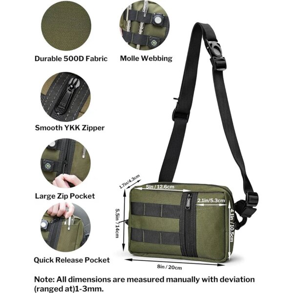 Viperade CHW2 EDC Organizer Mehrzwecktasche Tragetasche mit Schultergurt Green