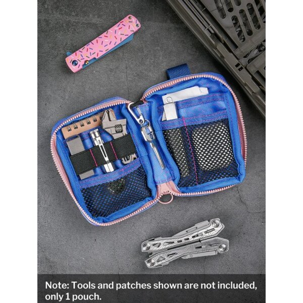 Viperade VE26 with Crispydonutcommunity Jointly-designed Donut Limited Edition Organizer 500D Polyester EDC Pouch mit Klett Area Pink Blau