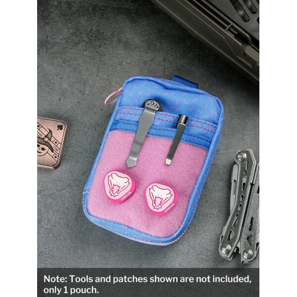 Viperade VE26 with Crispydonutcommunity Jointly-designed Donut Limited Edition Organizer 500D Polyester EDC Pouch mit Klett Area Pink Blau