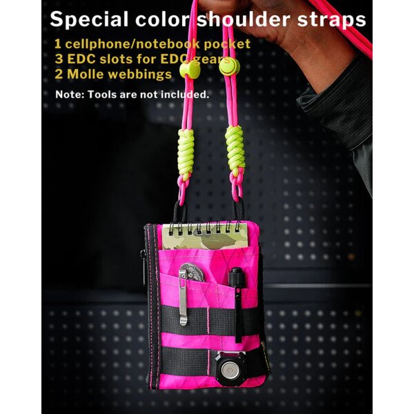 Viperade VE18R-XpacPink Organizer 500D Polyestergewebe EDC Pouch mit Tragegurt