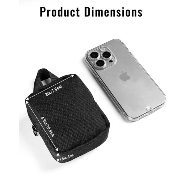 VE33 Mini Tactical EDC Compact Pocket Organizer Pouch Tactical Keychain Pouch Black EDC Pouch Pocket Organizer