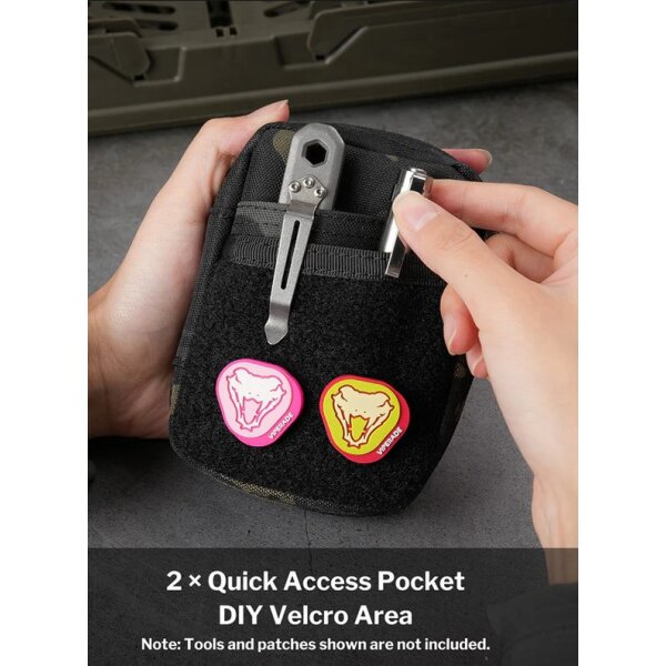 Viperade VE31 Small EDC Pouch EDC Pocket Organizer Tactical EDC Compact Pocket Organizer Pouch Tactical Keychain Pouch Black EDC Pouch Pocket Organizer