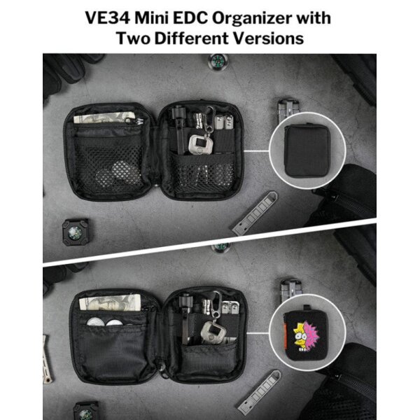 Viperade VE34 Tactical EDC Compact Pocket Organizer Pouch Tactical schwarz Pouch Black EDC Pouch Pocket Organizer