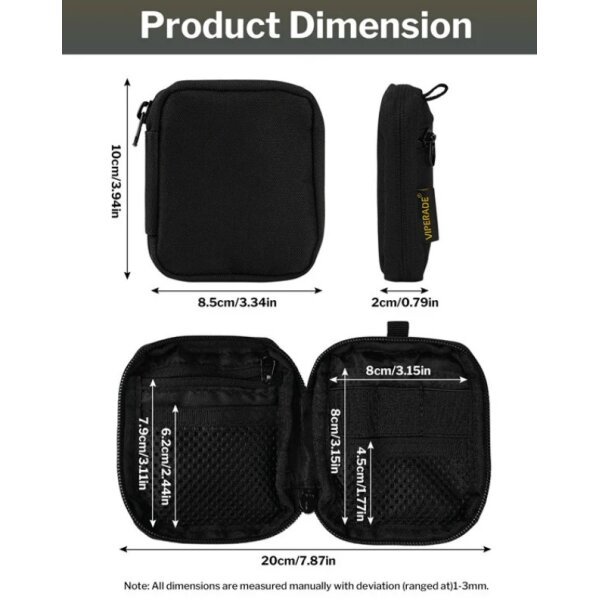 Viperade VE34 Tactical EDC Compact Pocket Organizer Pouch Tactical schwarz Pouch Black EDC Pouch Pocket Organizer
