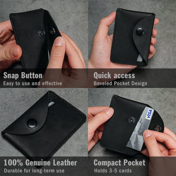 Viperade PJ32 leather black Schwarz Minimalist EC Karten Wallet Geldbörse echt Leder