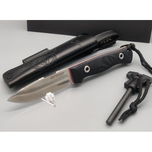 WithArmour Professional Serie Woodlands-BG Convex Bushcraft Black Micarta