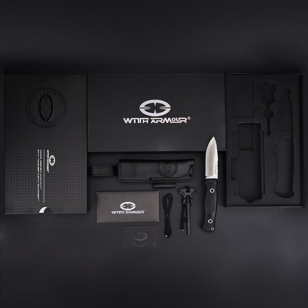 WithArmour Professional Serie Woodlands-BG Convex Bushcraft Black Micarta