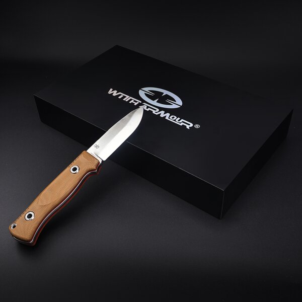 WithArmour Professional Serie Woodlands-TN Convex Bushcraft Tan Micarta