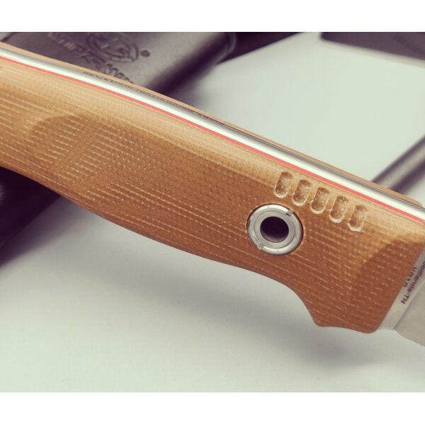 WithArmour Professional Serie Woodlands-TN Convex Bushcraft Tan Micarta